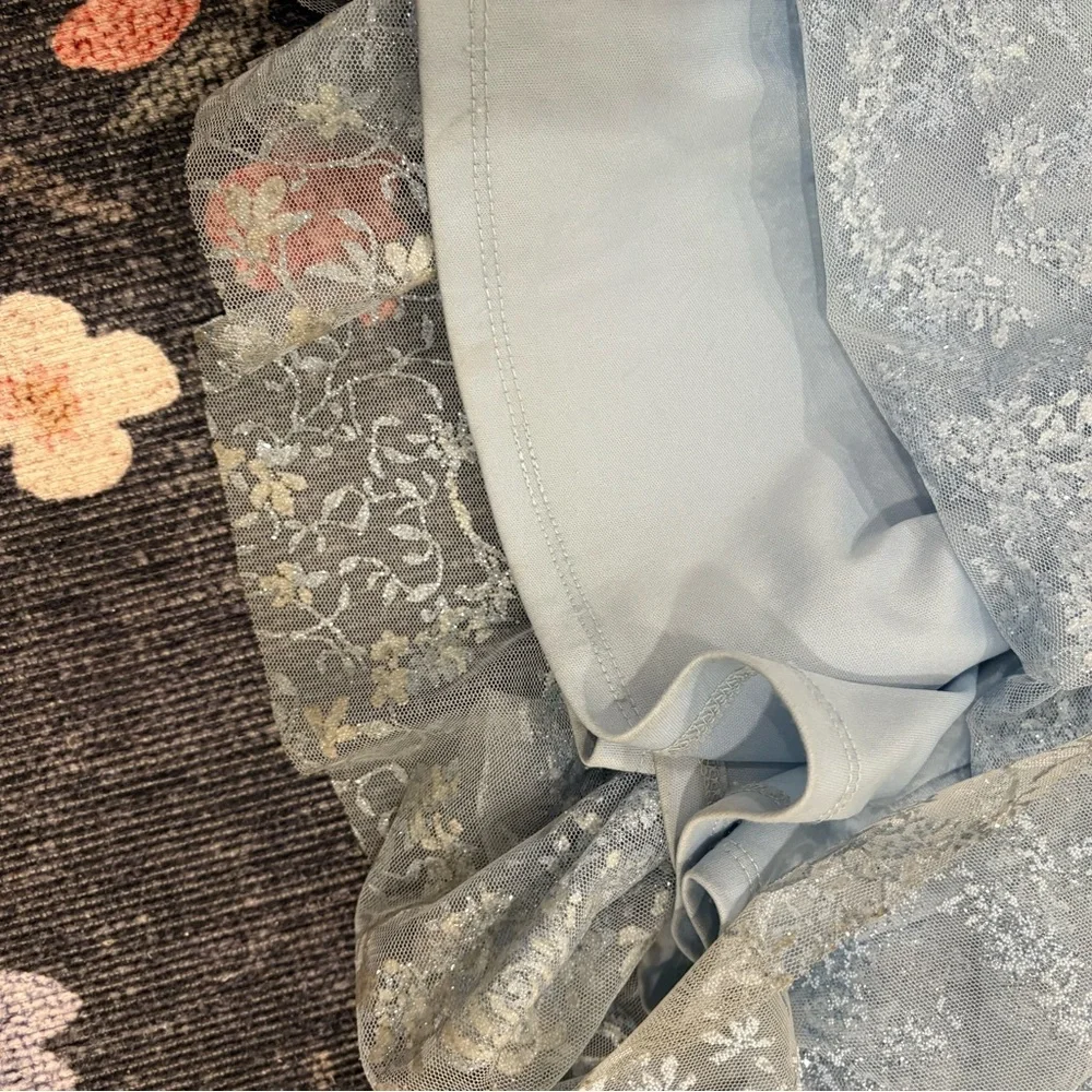 MARINA Light Blue Lace Maxi Dress bridesmaid/prom dress - Picture 8 of 11
